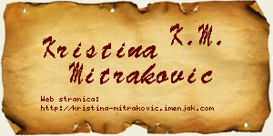 Kristina Mitraković vizit kartica